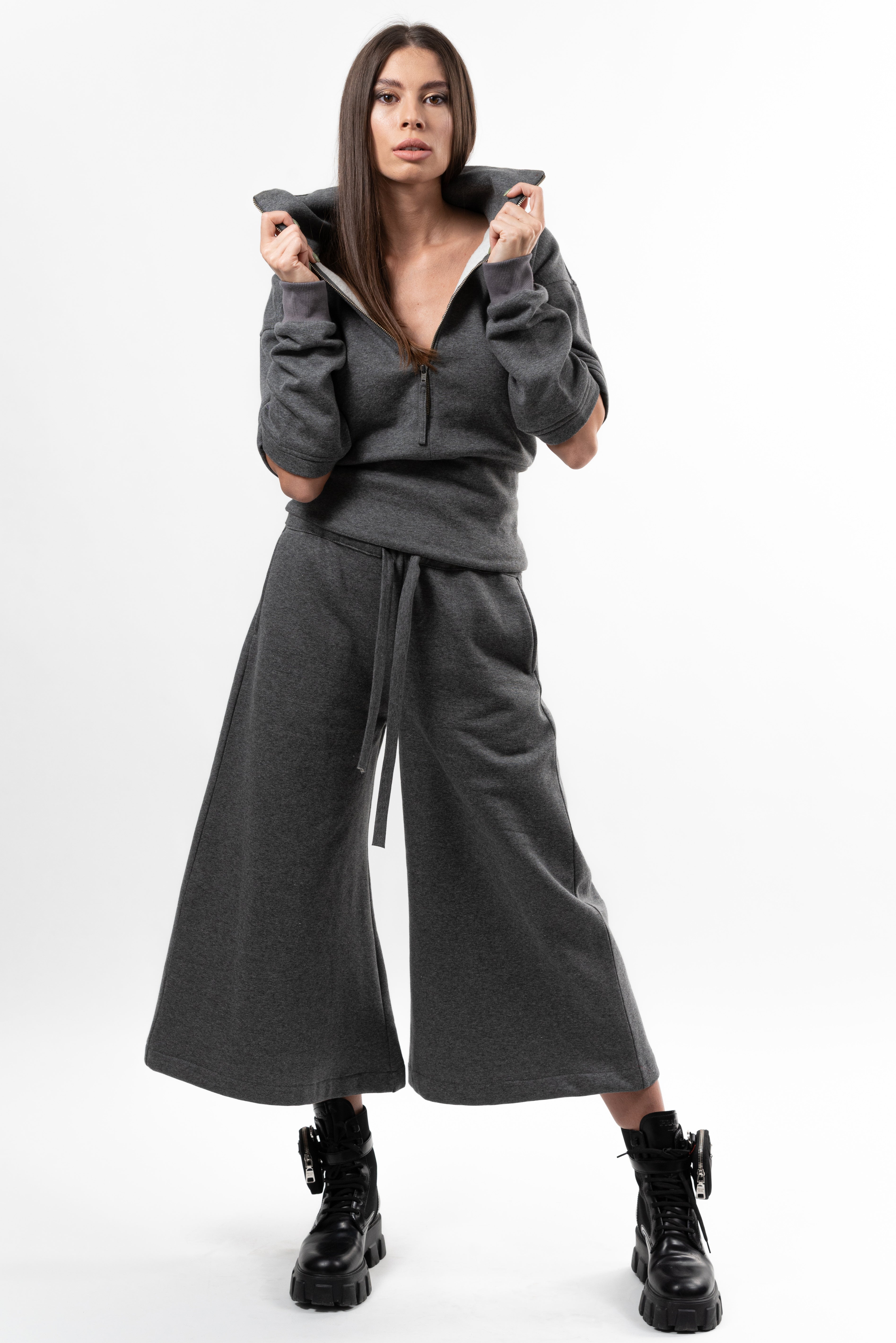 Pantalon Culotte Serenity Key – bumbac gri