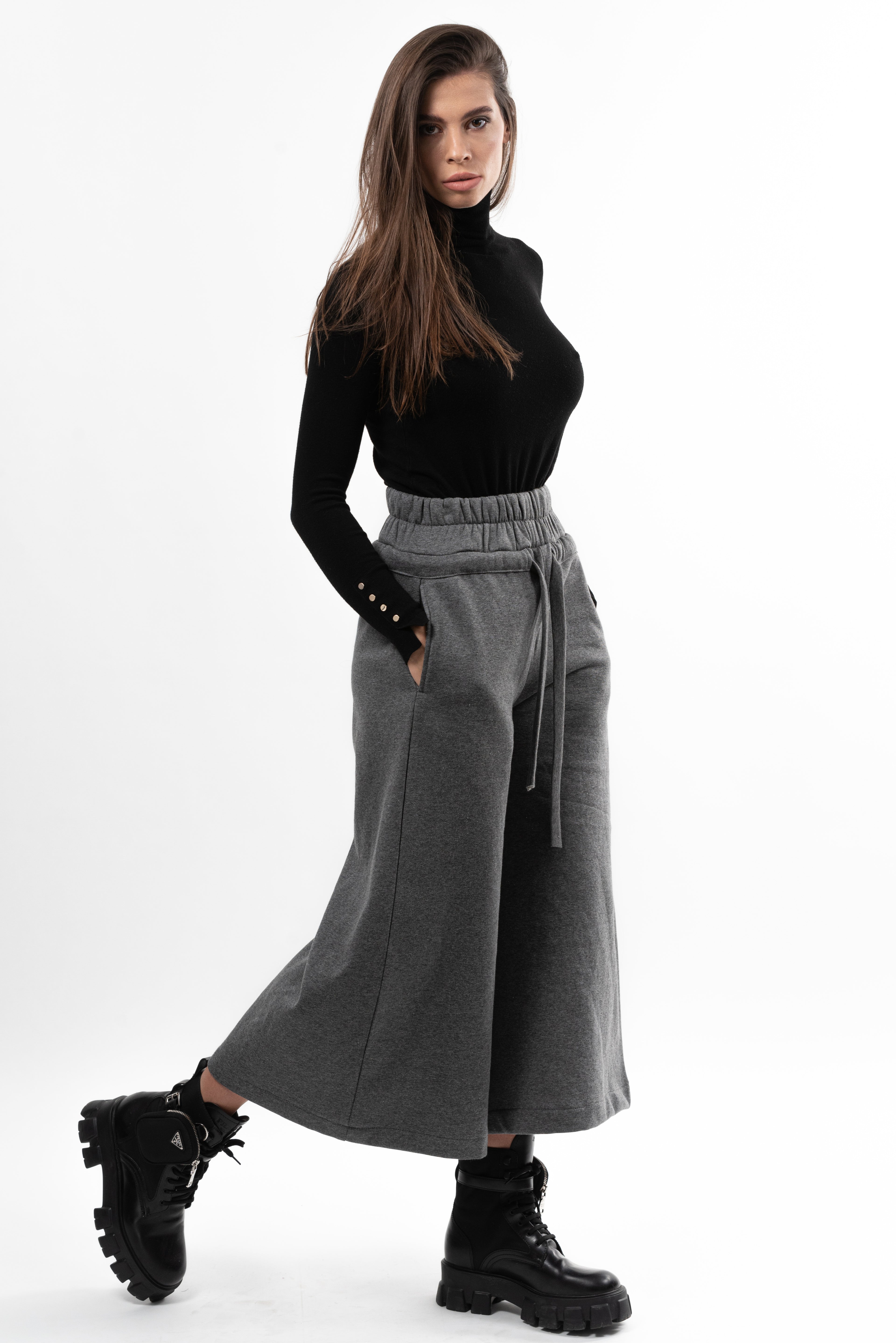 Pantalon Culotte Serenity Key – bumbac gri