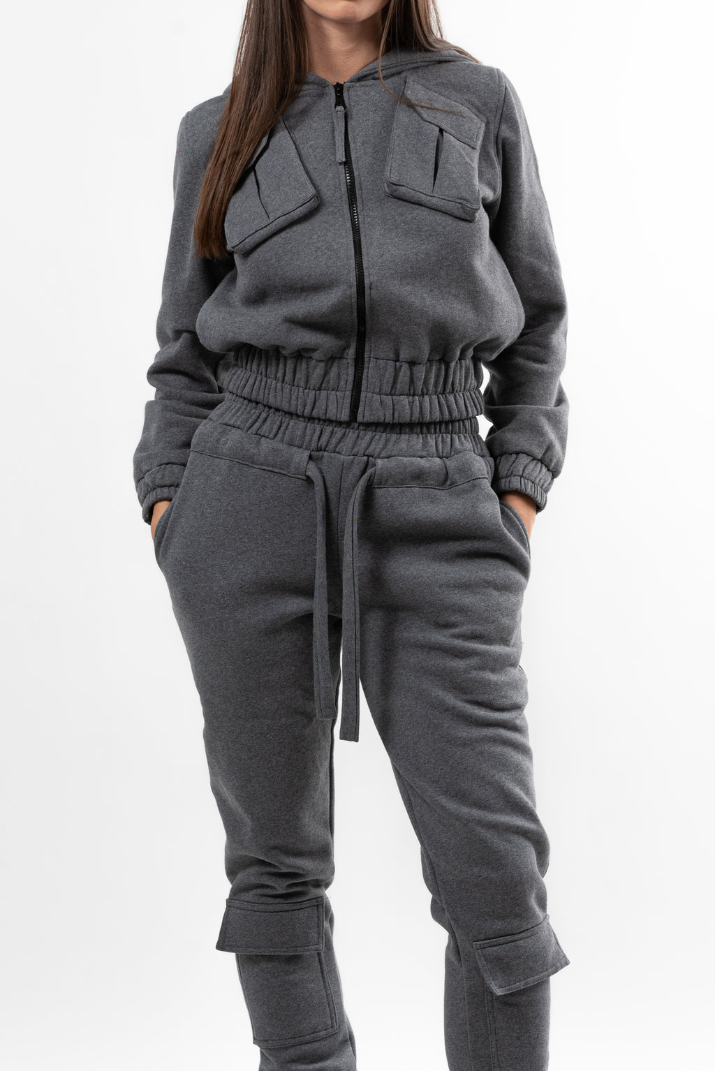 Jacheta dama din bumbac Powerful Key - grey