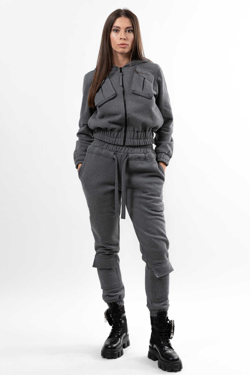 Jacheta dama din bumbac Powerful Key - grey