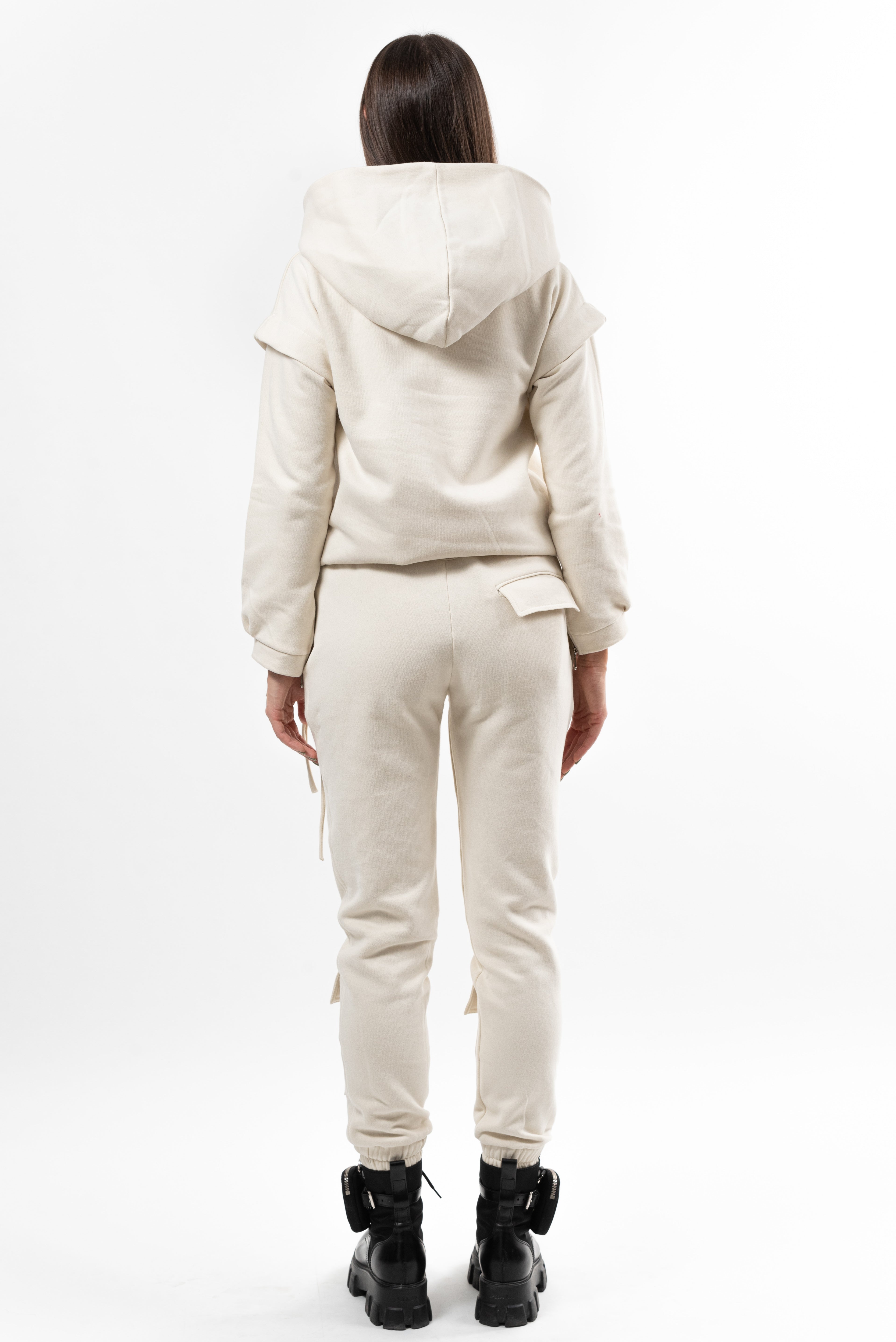 Hanorac dama din bumbac Angel Key - light cream.