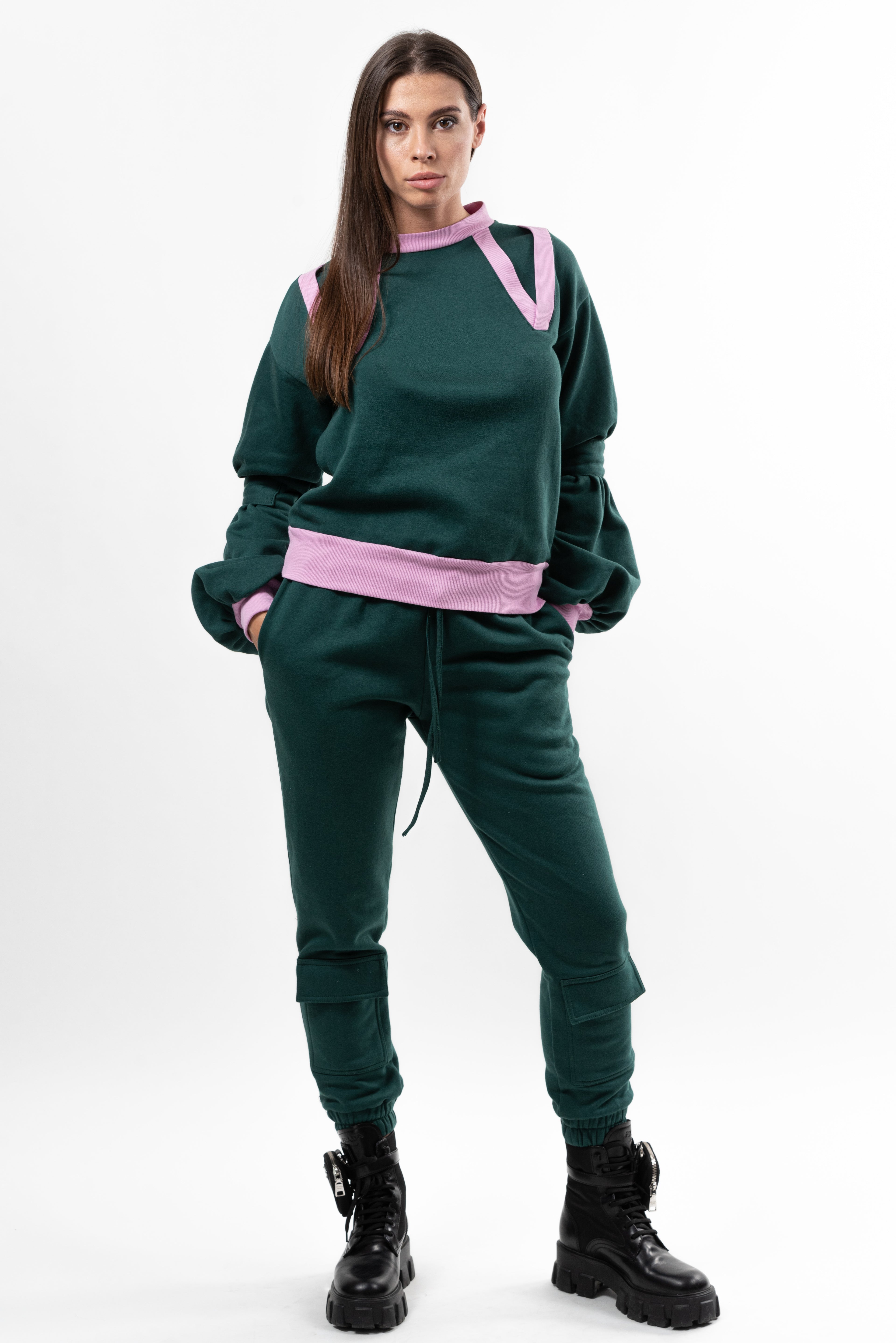 Pantalon bumbac Simplicity Key - green