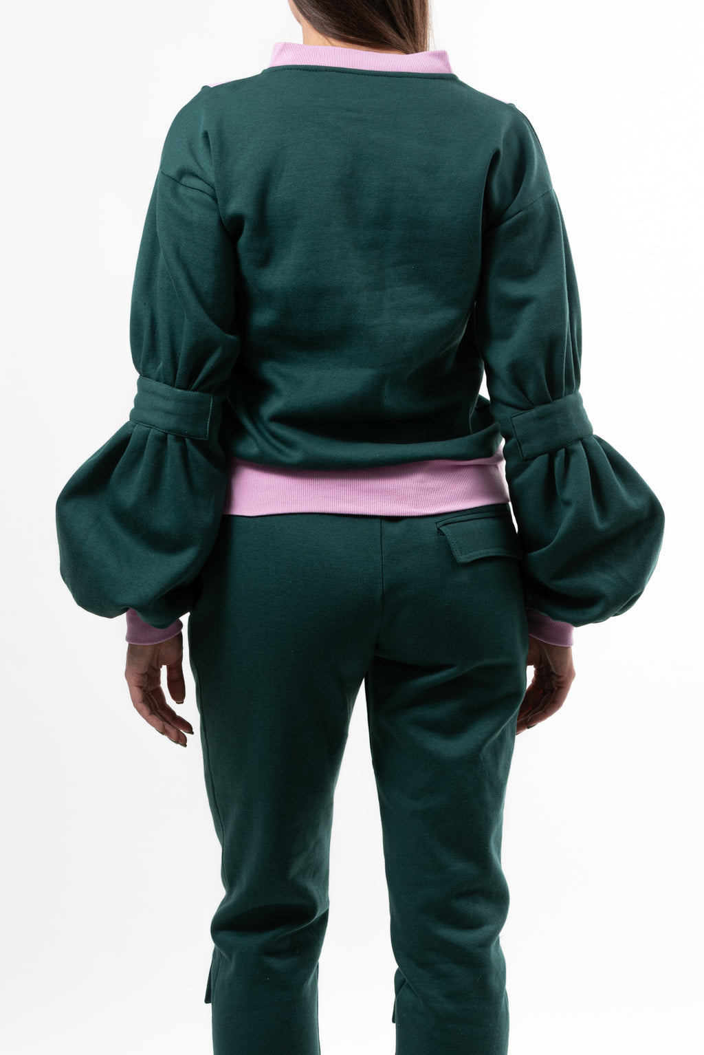 Hanorac bumbac New World Key-green & pink