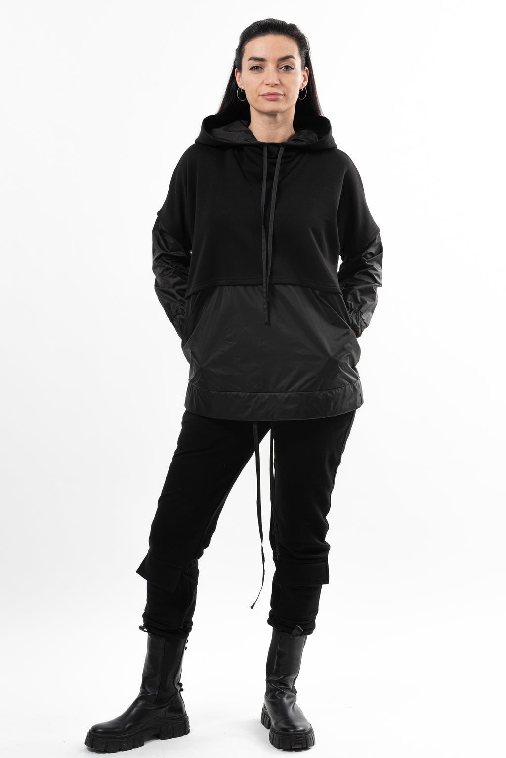 Hanorac dama din bumbac Attitude Key-black.