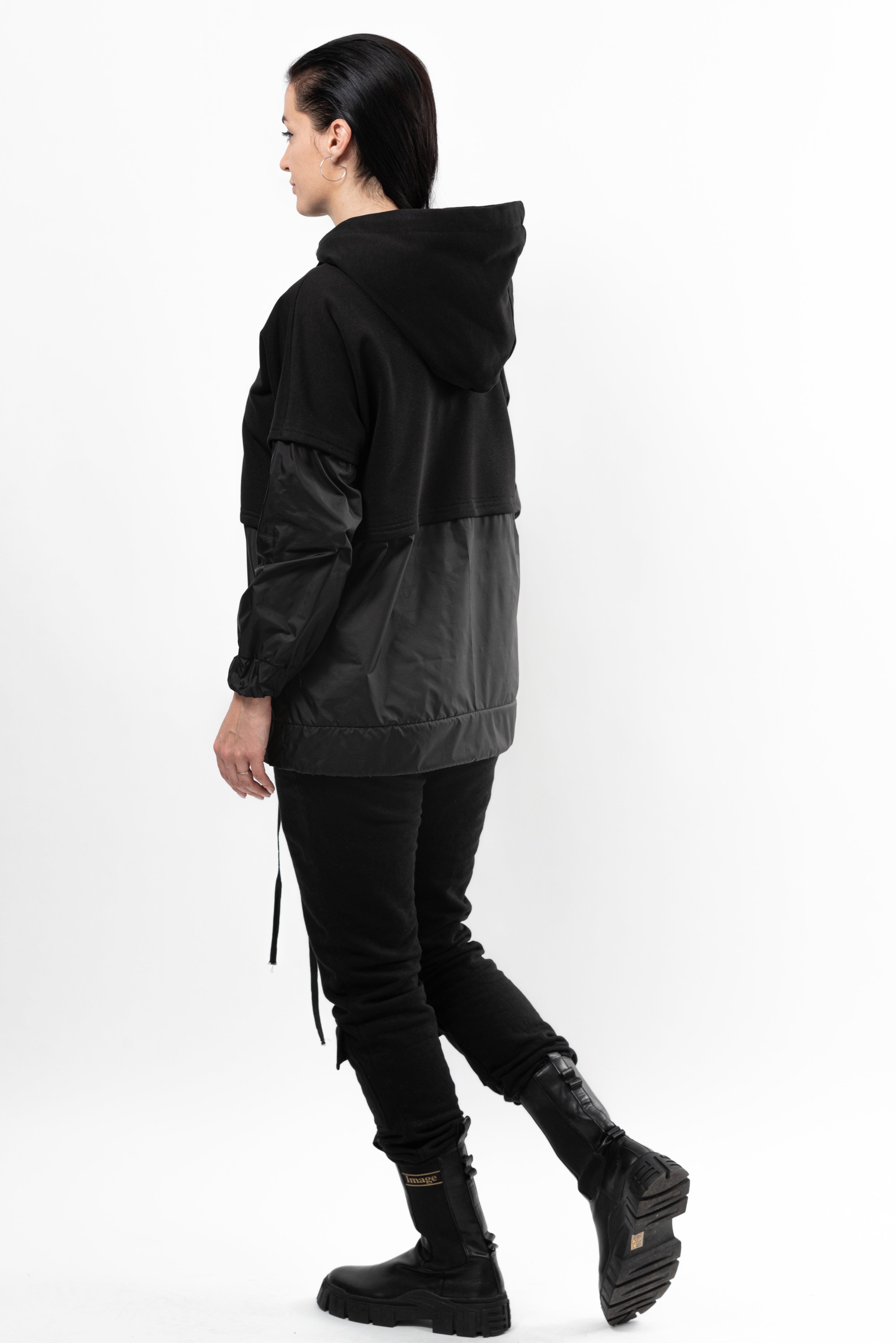 Hanorac dama din bumbac Attitude Key-black.