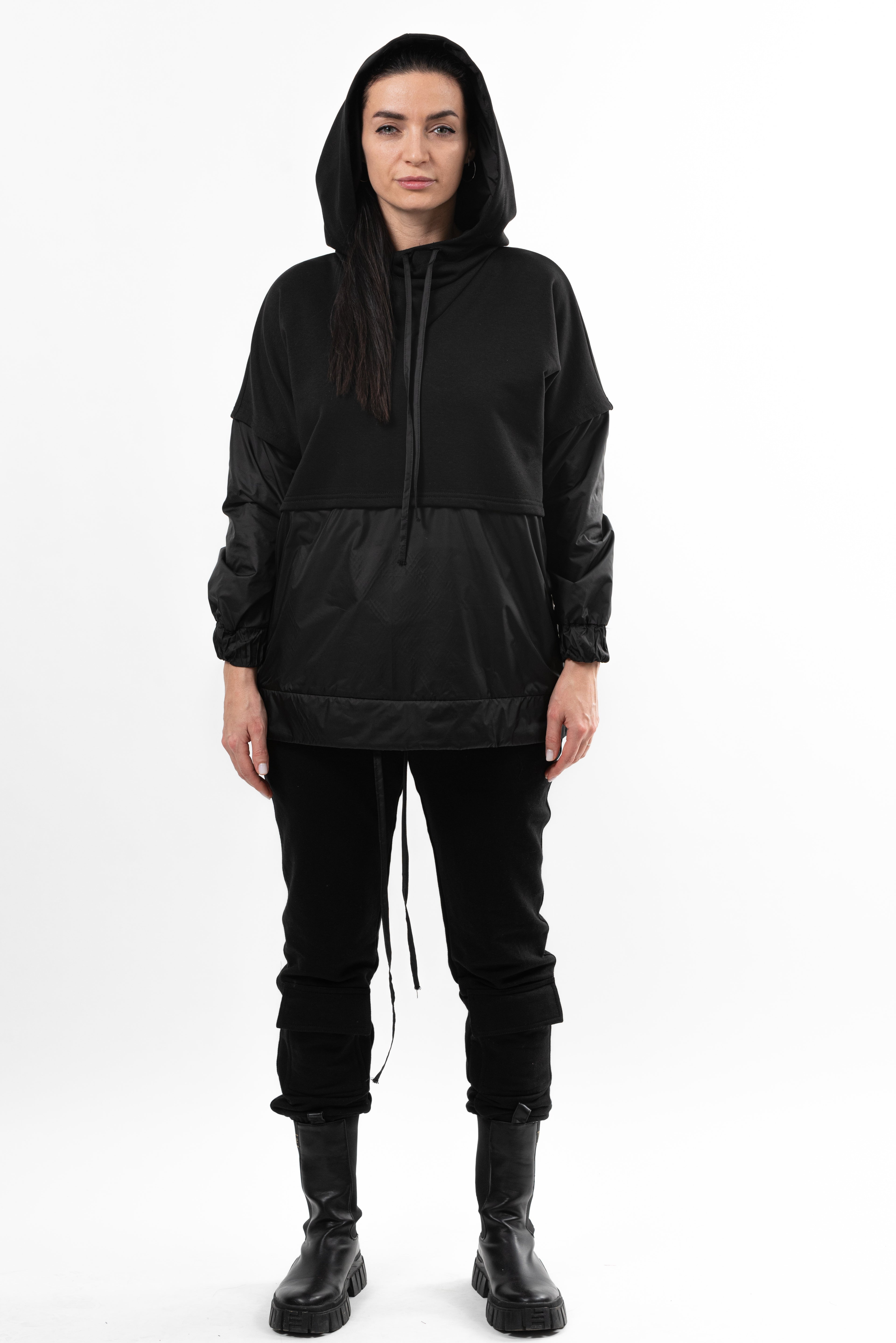 Hanorac dama din bumbac Attitude Key-black.