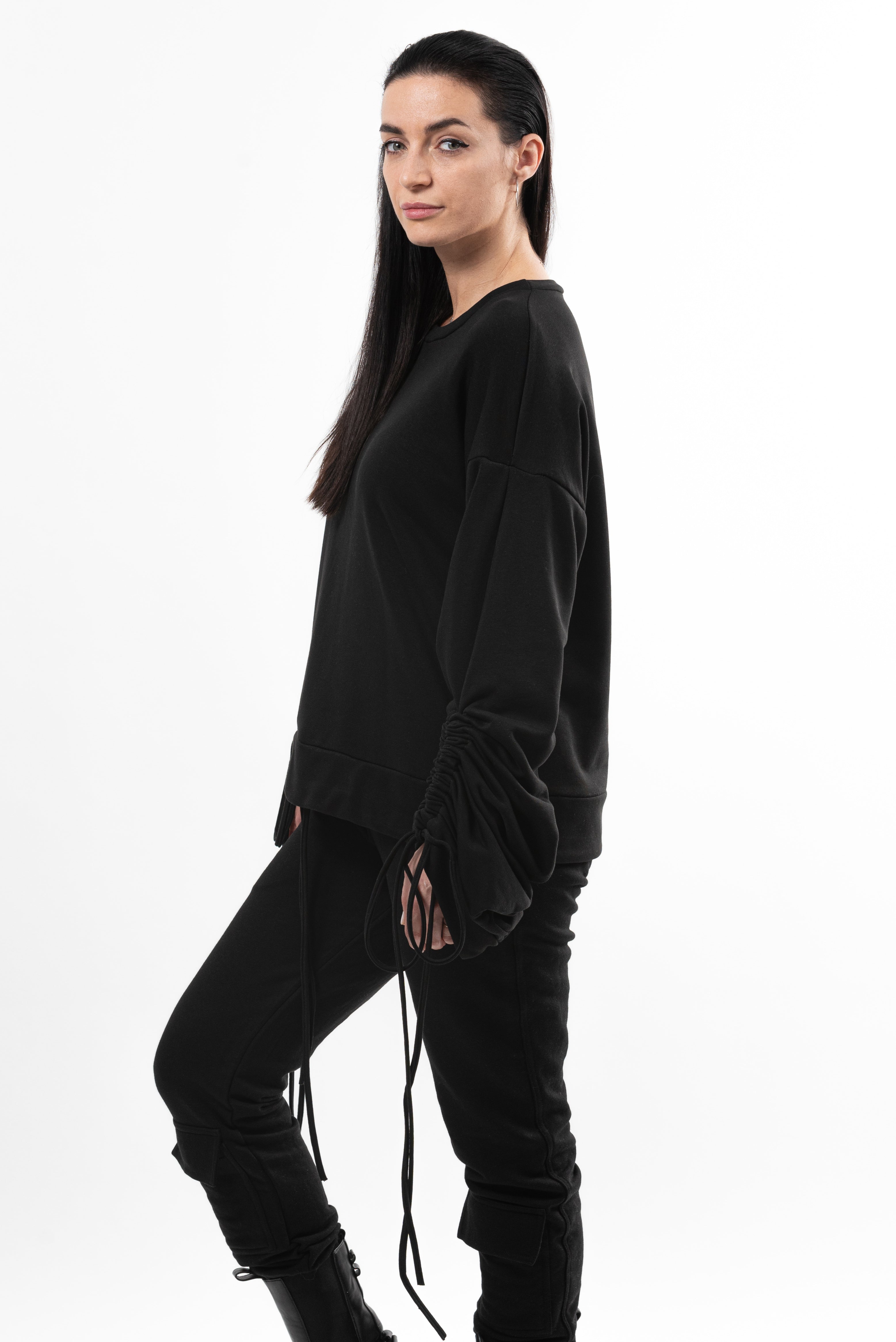 Hanorac dama din bumbac Empathy Key-black.