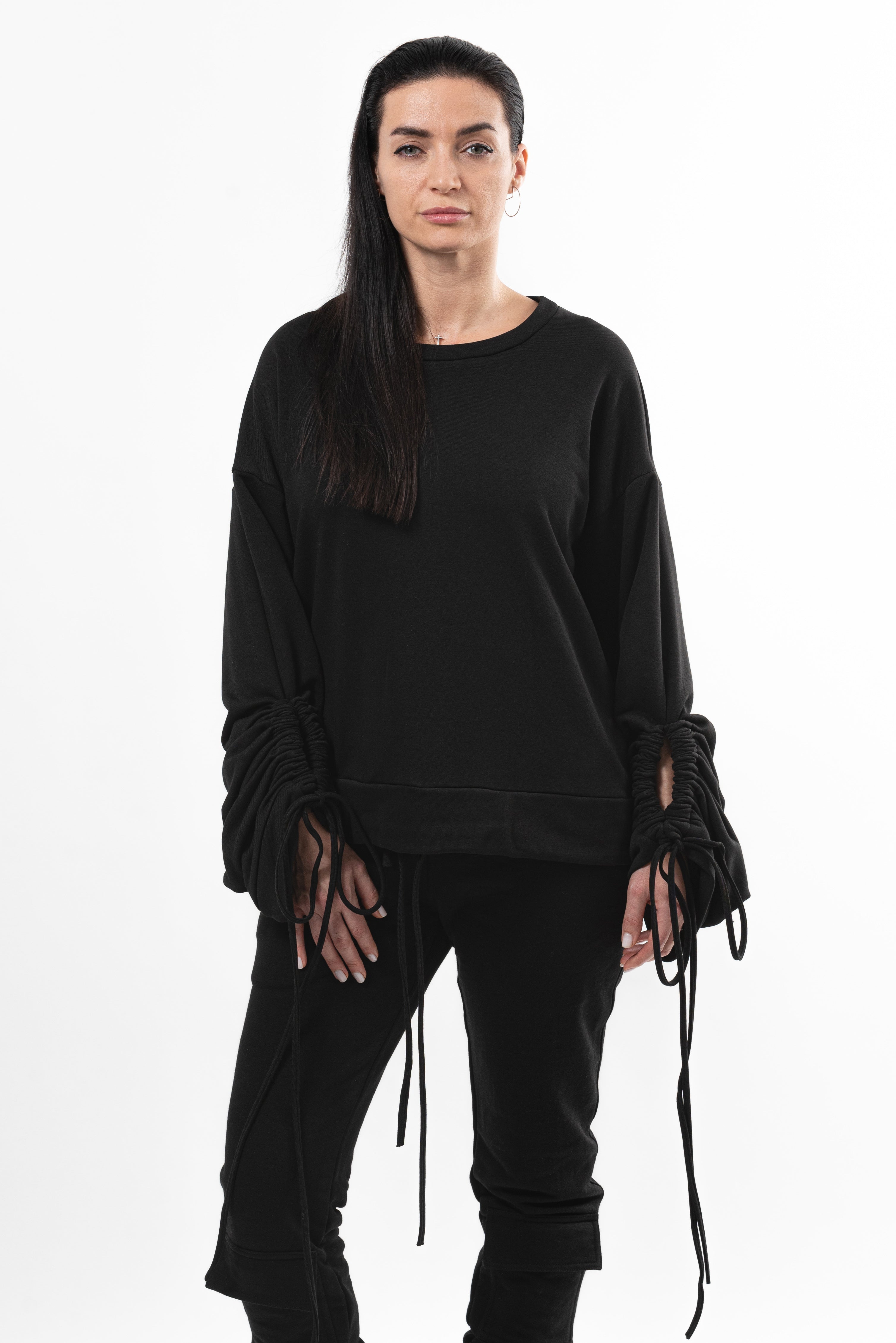 Hanorac dama din bumbac Empathy Key-black.