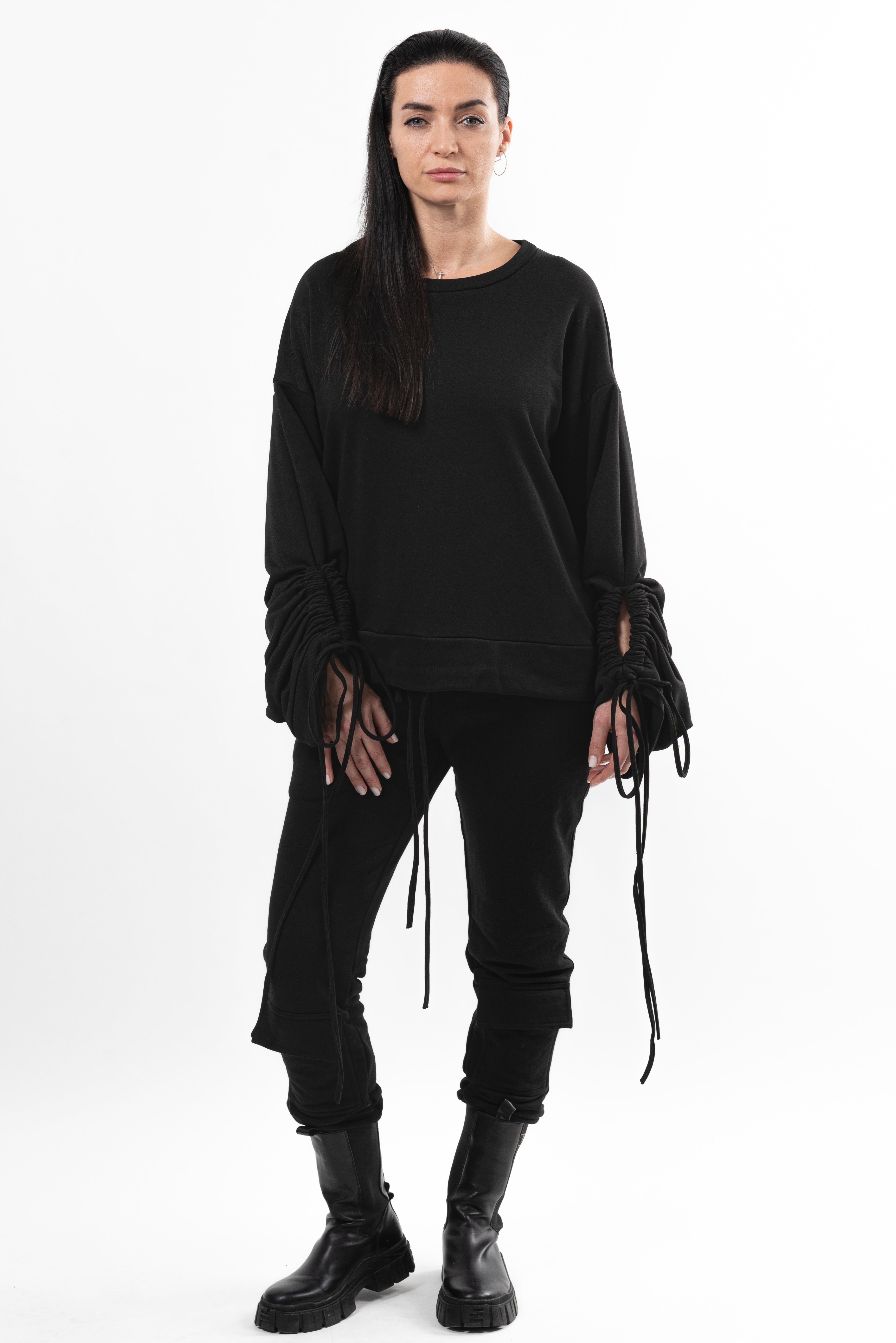 Hanorac dama din bumbac Empathy Key-black.