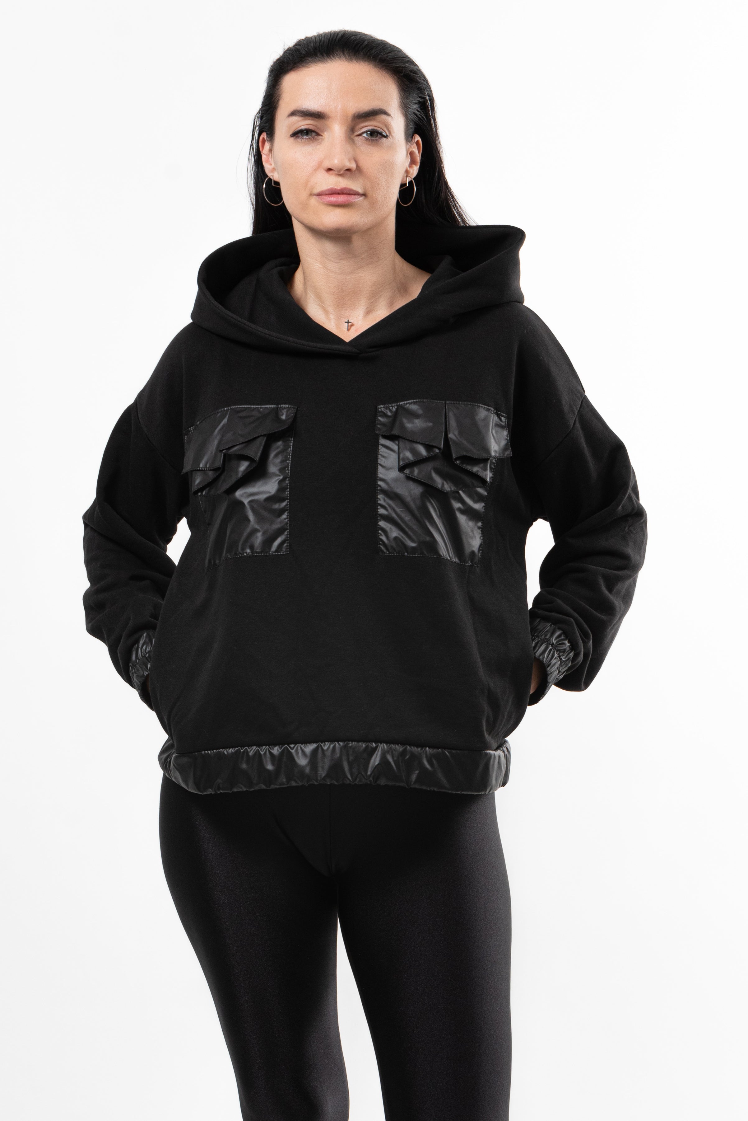 Hanorac dama din bumbac Present Key Hood.