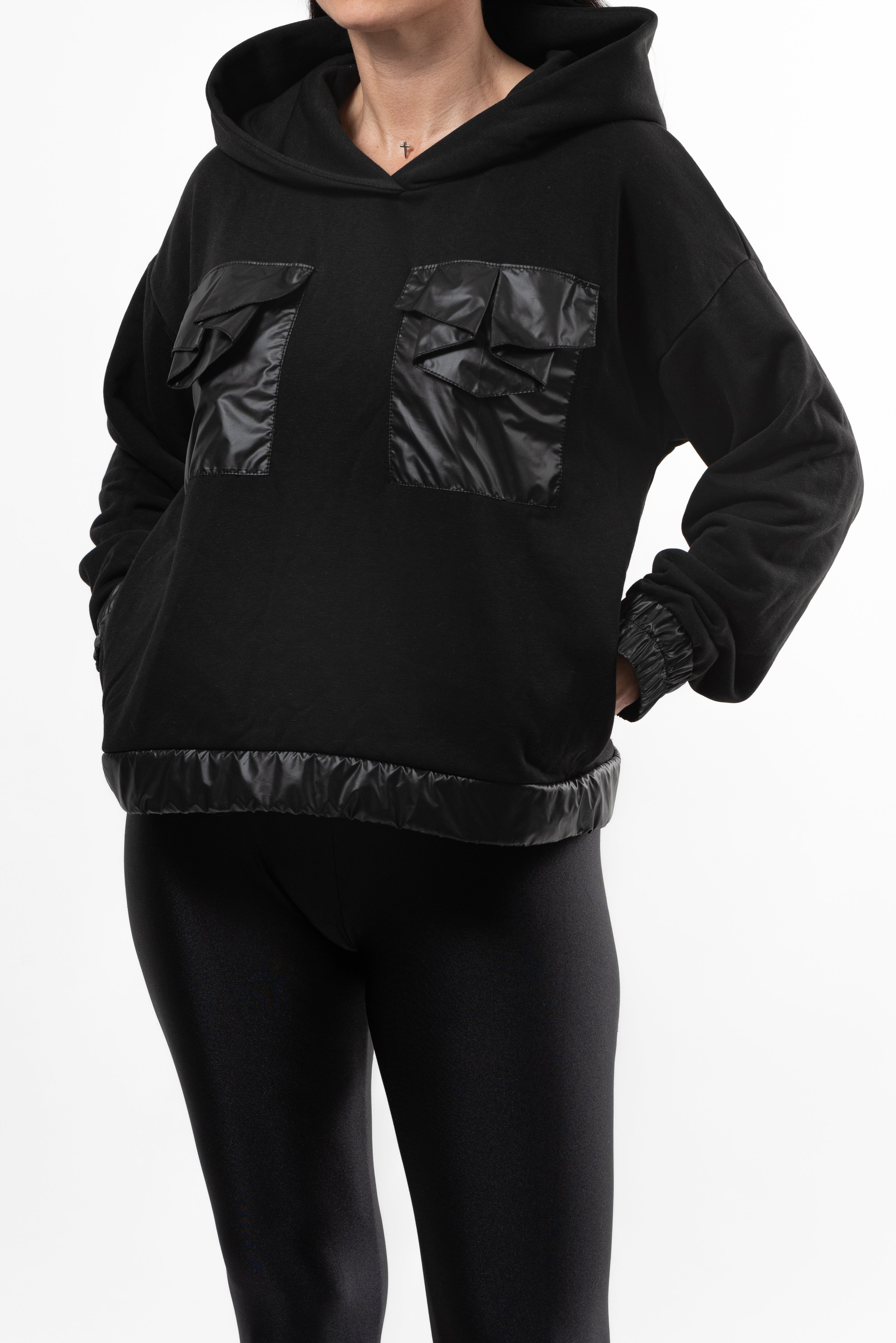 Hanorac dama din bumbac Present Key Hood.