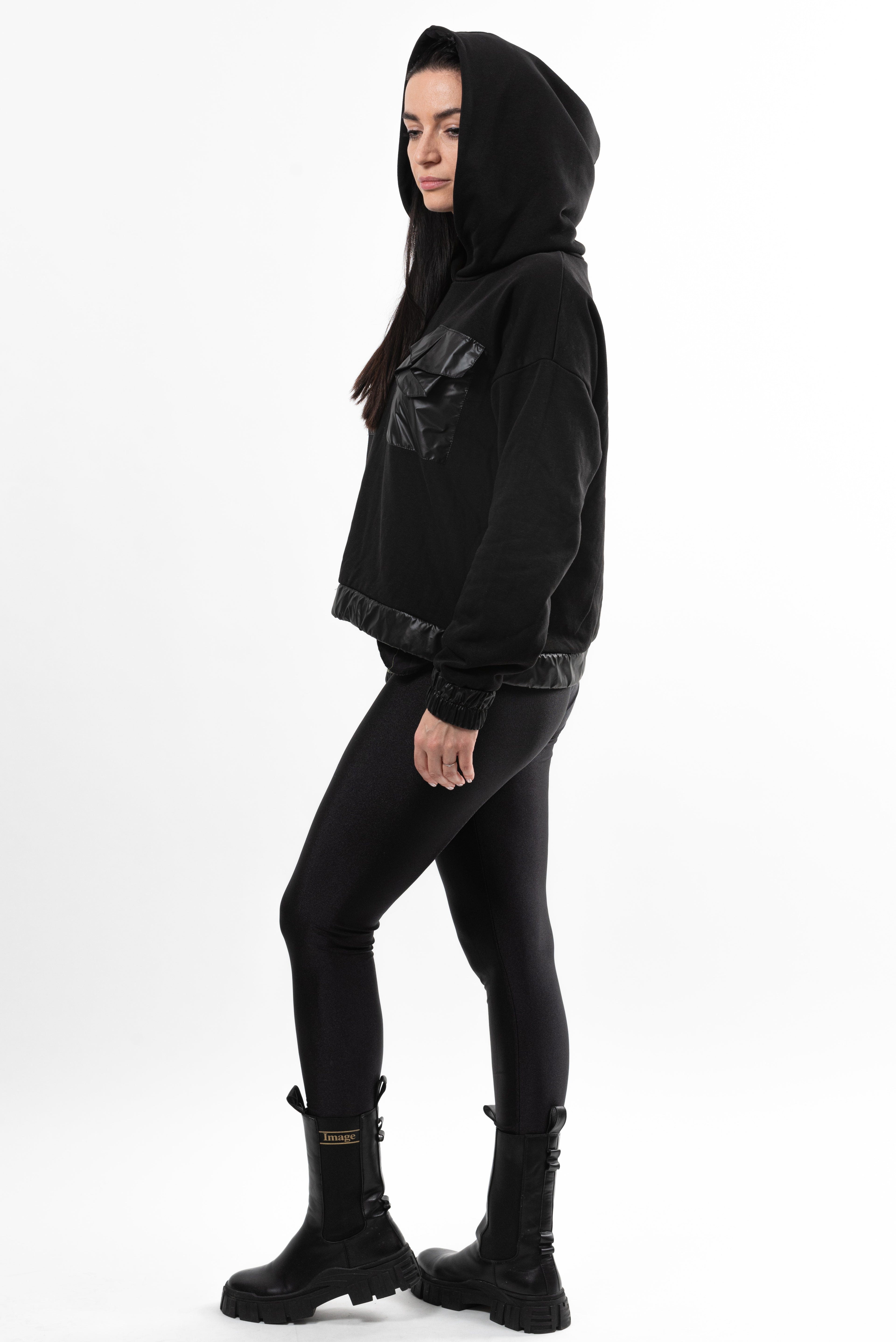 Hanorac dama din bumbac Present Key Hood.