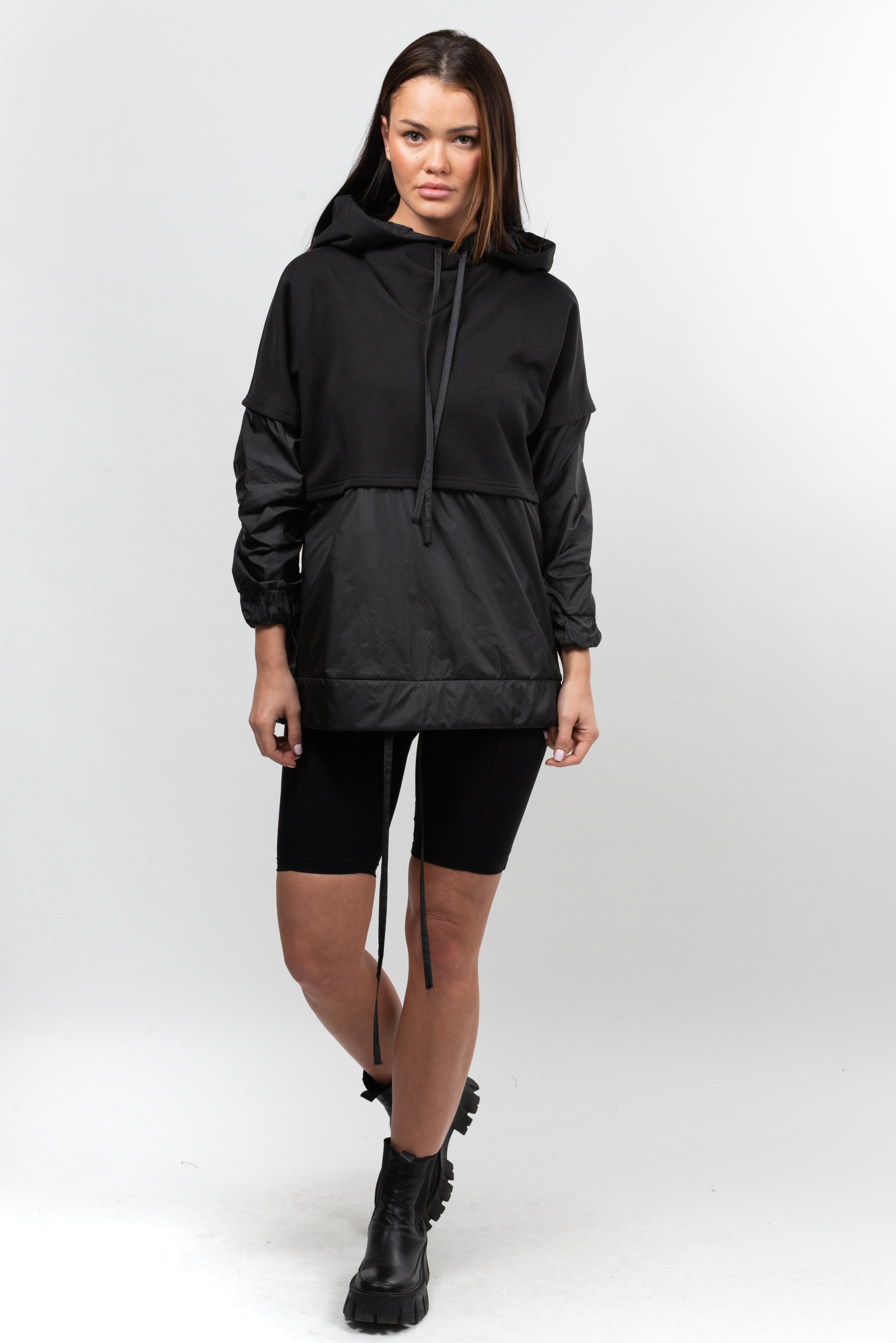 Hanorac dama din bumbac Attitude Key-black.