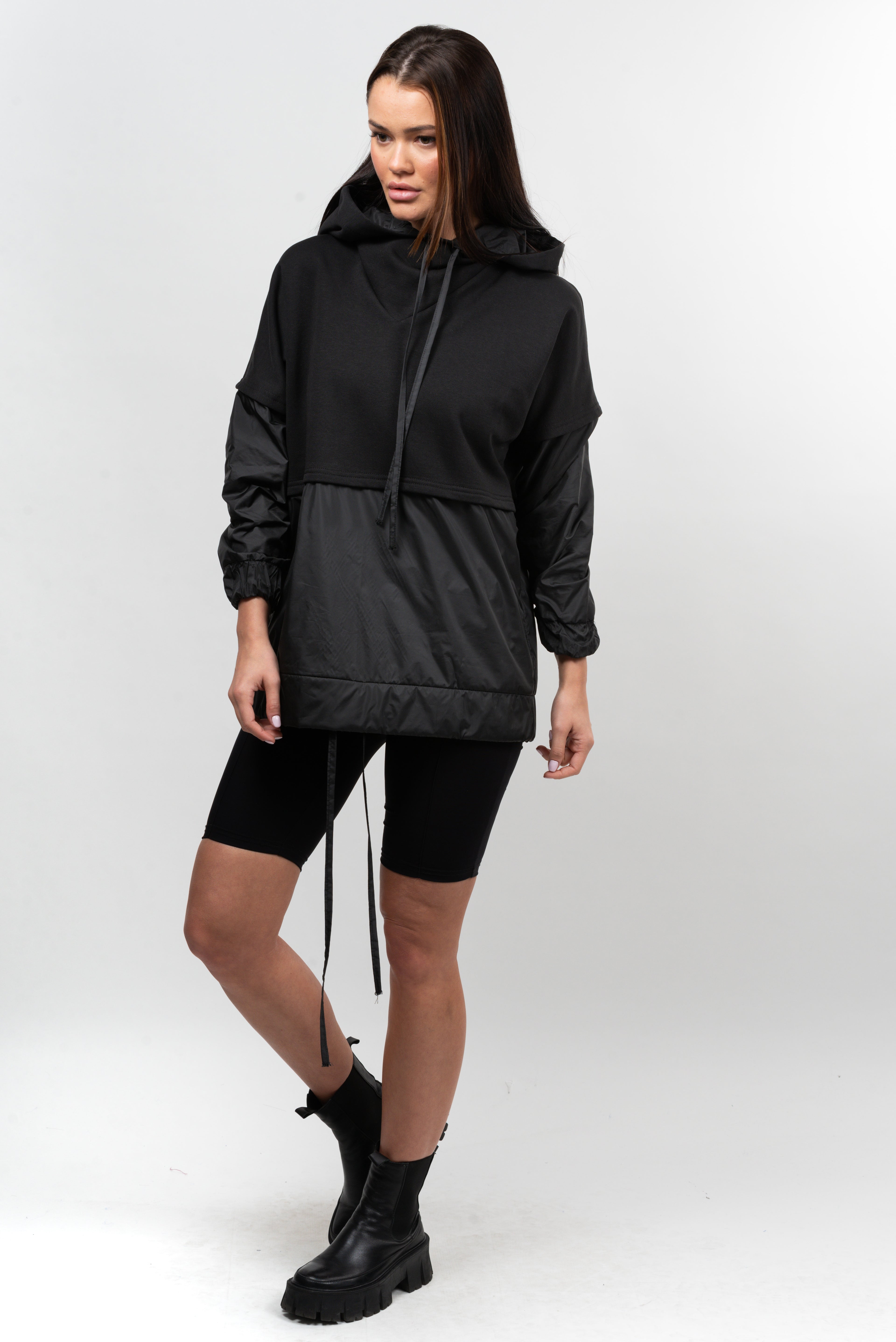 Hanorac dama din bumbac Attitude Key-black.