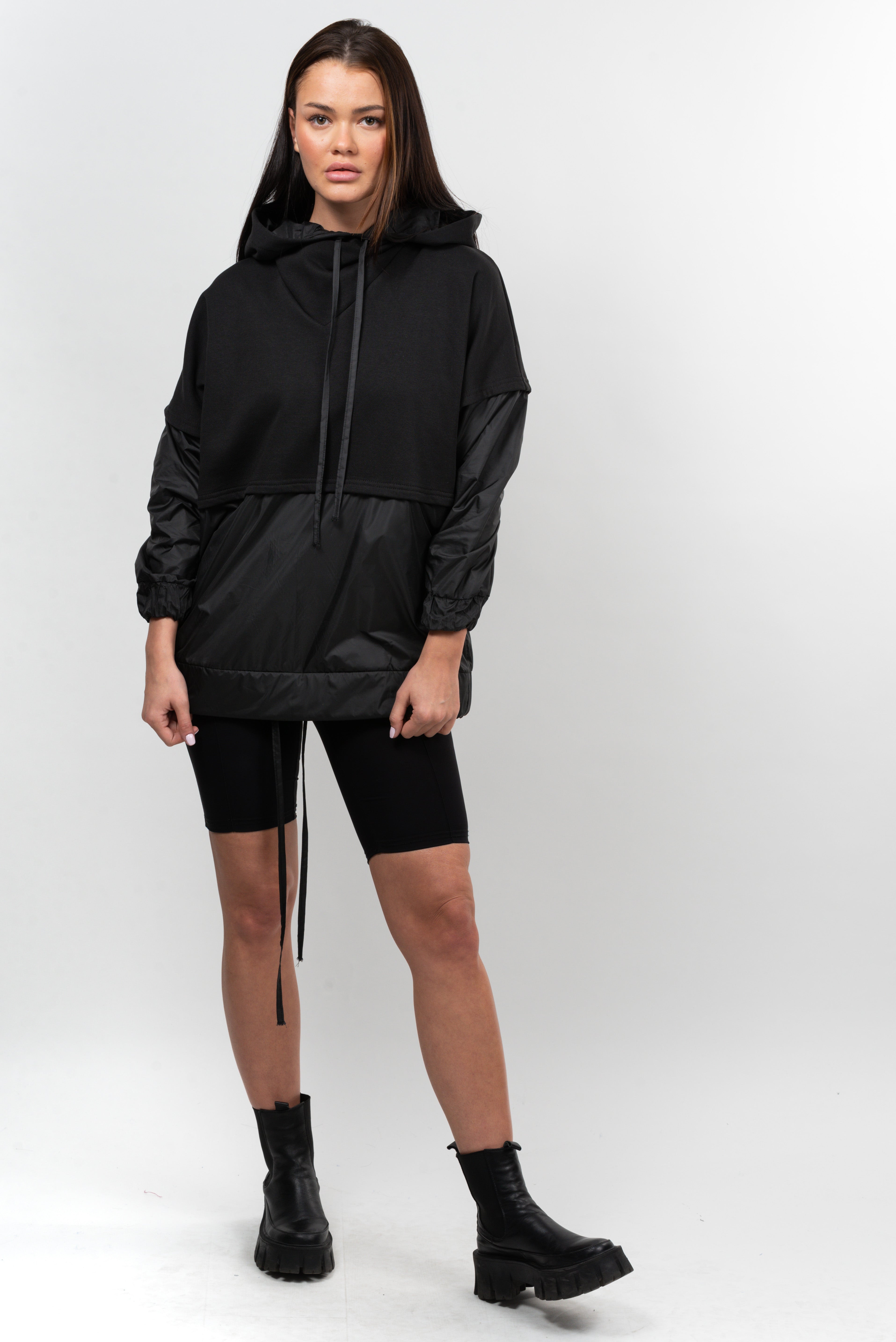 Hanorac dama din bumbac Attitude Key-black.