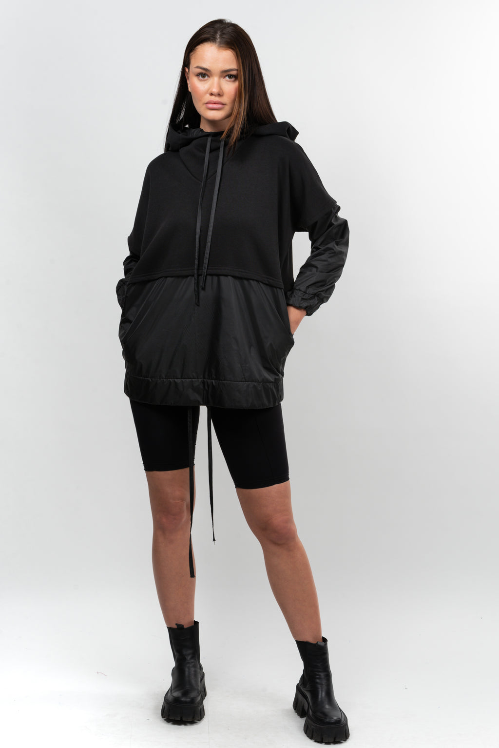 Hanorac dama din bumbac Attitude Key-black.