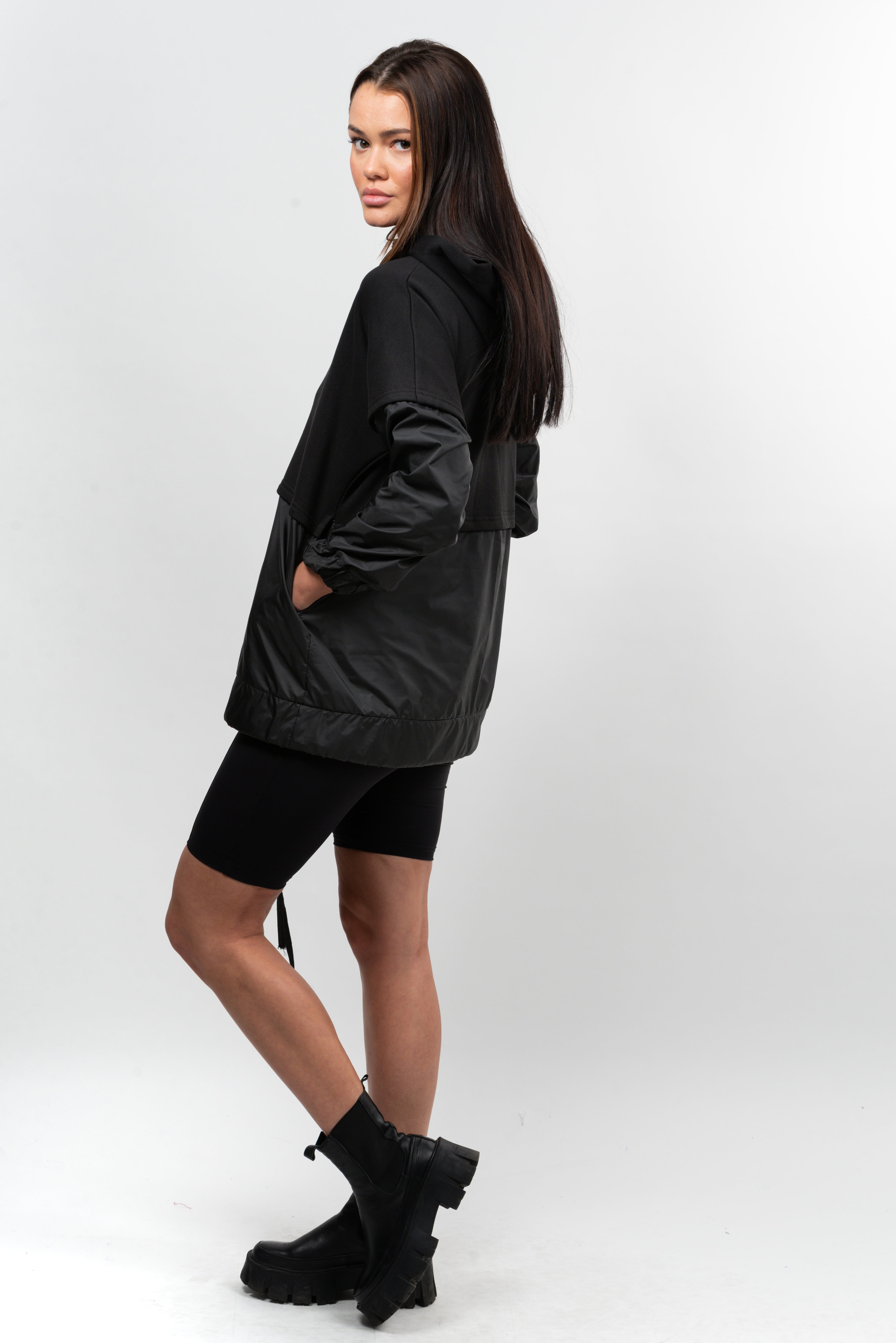 Hanorac dama din bumbac Attitude Key-black.