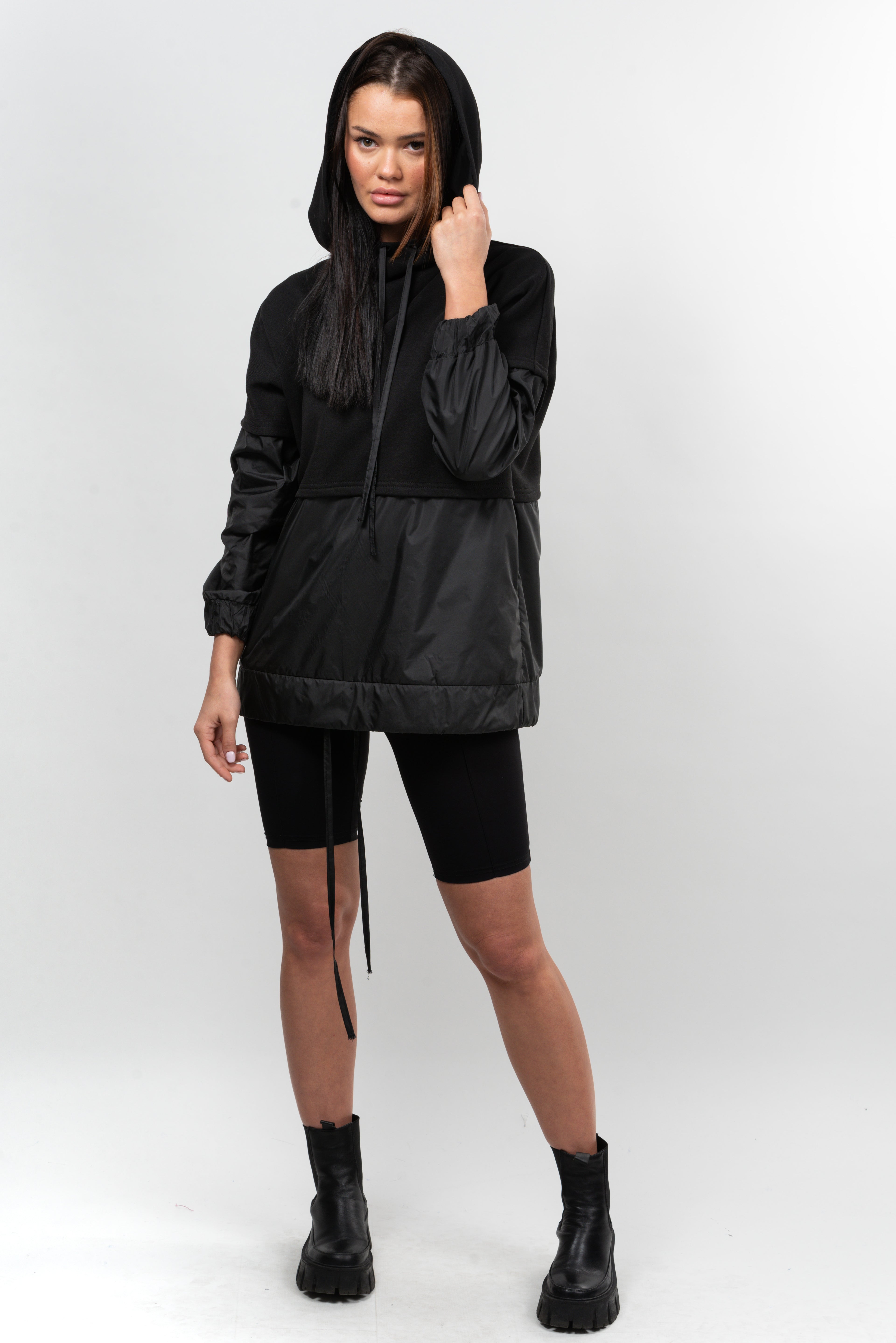 Hanorac dama din bumbac Attitude Key-black.