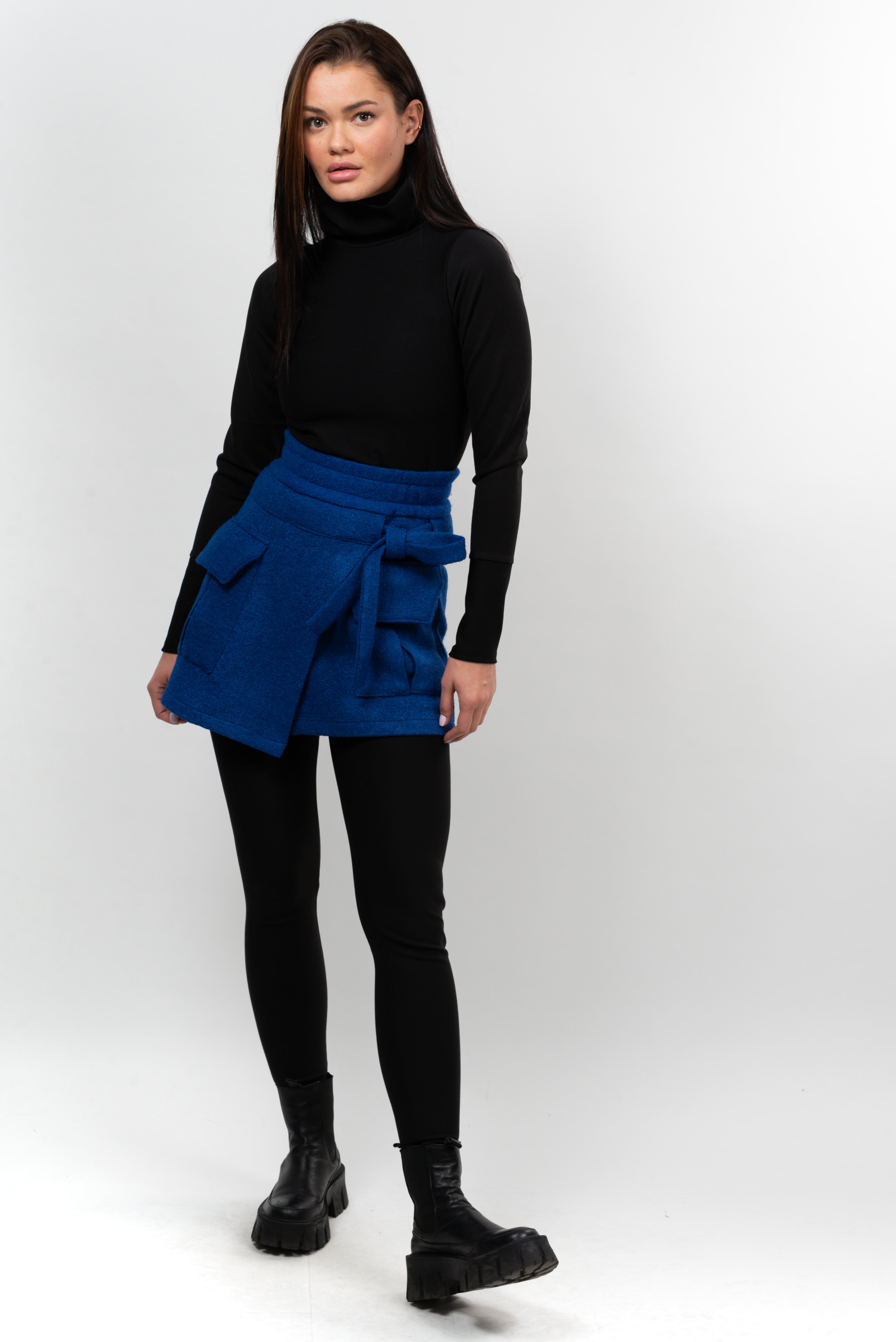 Fusta scurta lana Sky Limit F11 Key - gray.