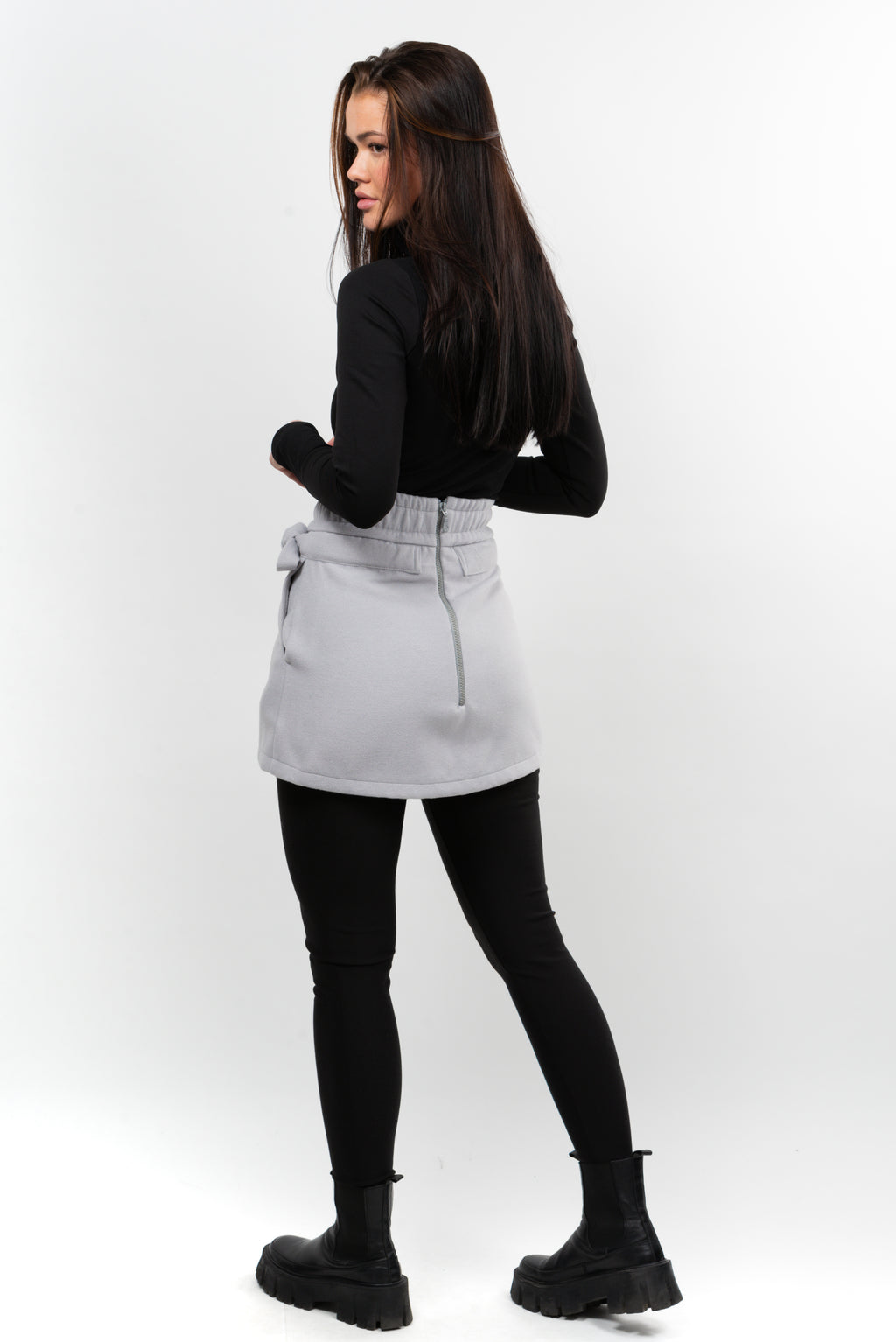 Fusta scurta lana Sky Limit F11 Key - gray.