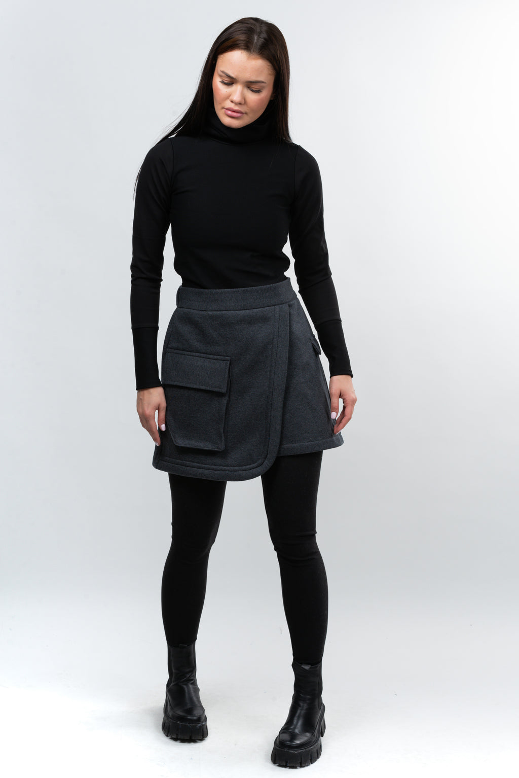 Fusta scurta bumbac Sky Limit  F10 Key - gray.