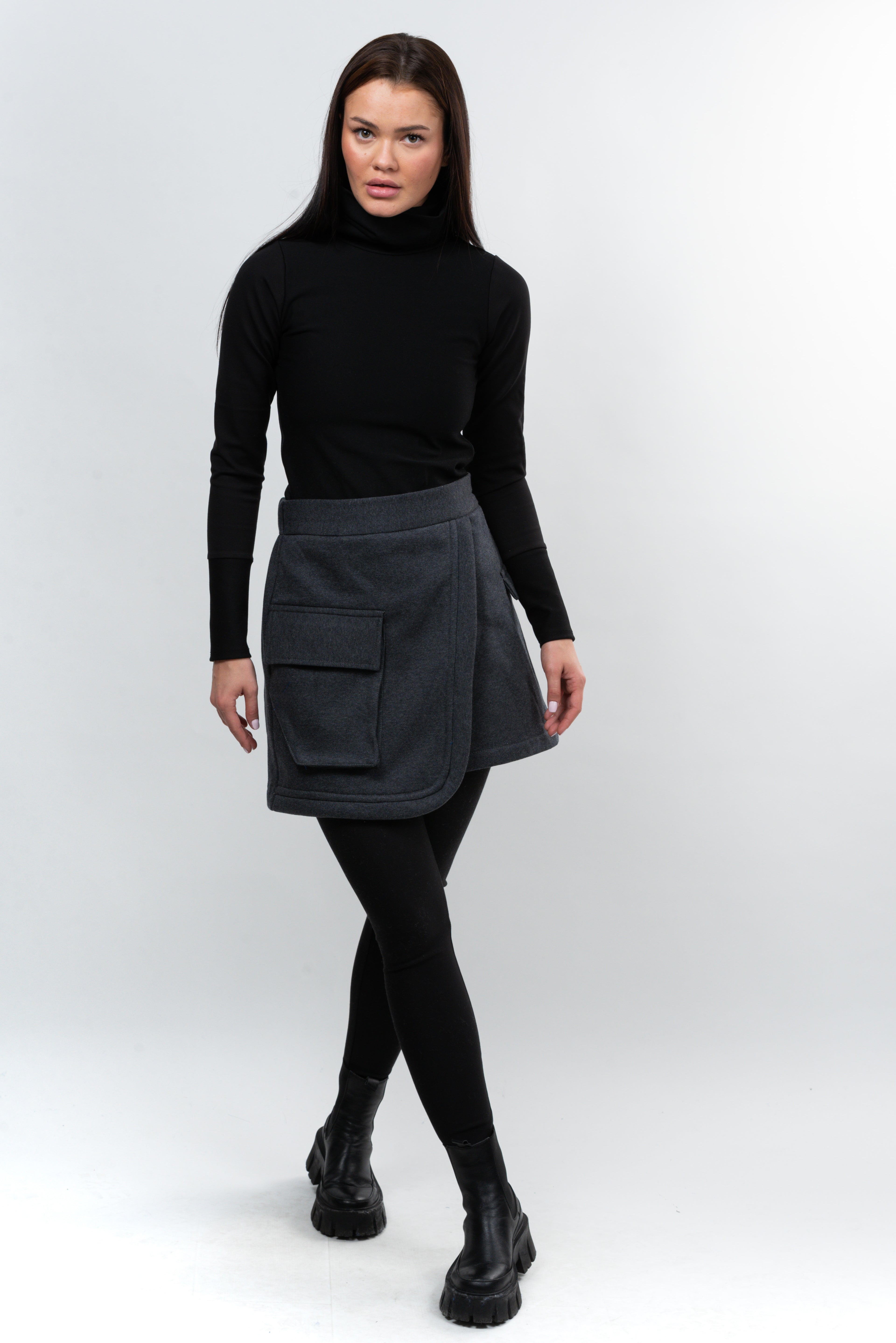 Fusta scurta bumbac Sky Limit  F10 Key - gray.