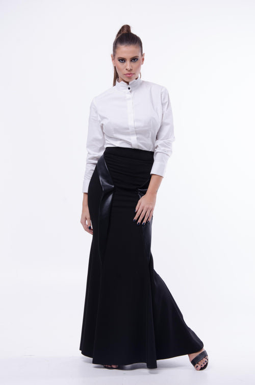 Fusta croi sirena cu aplicatii piele eco.