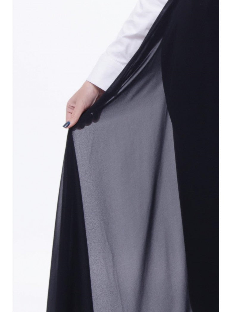 Fusta voal cu brau din catifea de matase.