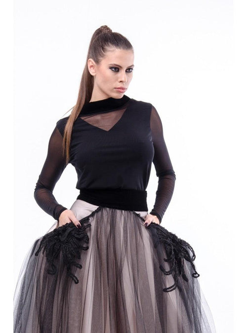 Bluza velvet k Roll-Neck.