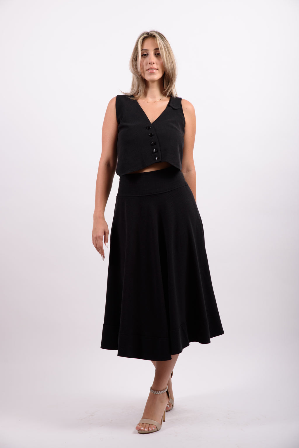 Fusta clos in cu vascoza -negru.