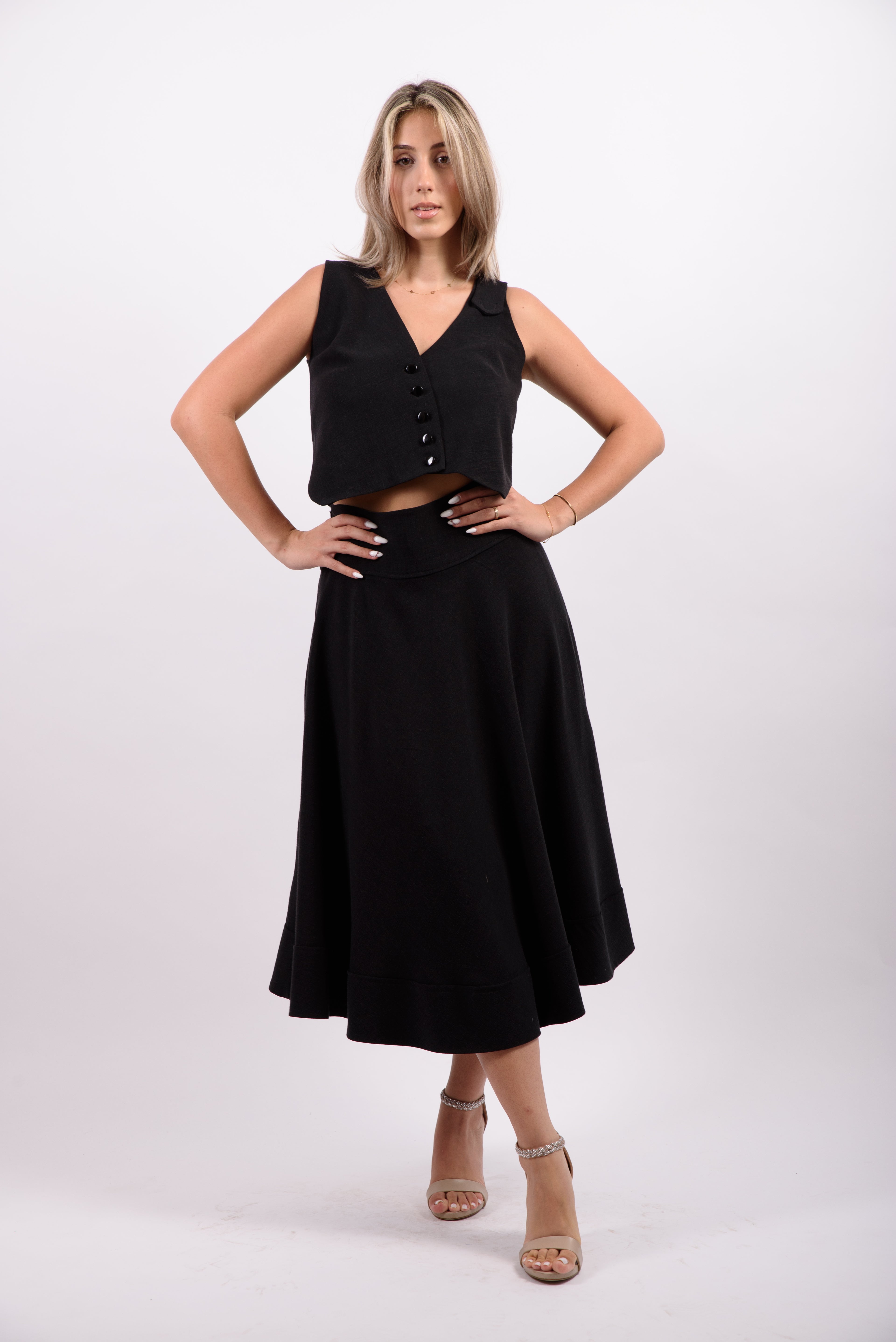 Fusta clos in cu vascoza -negru.