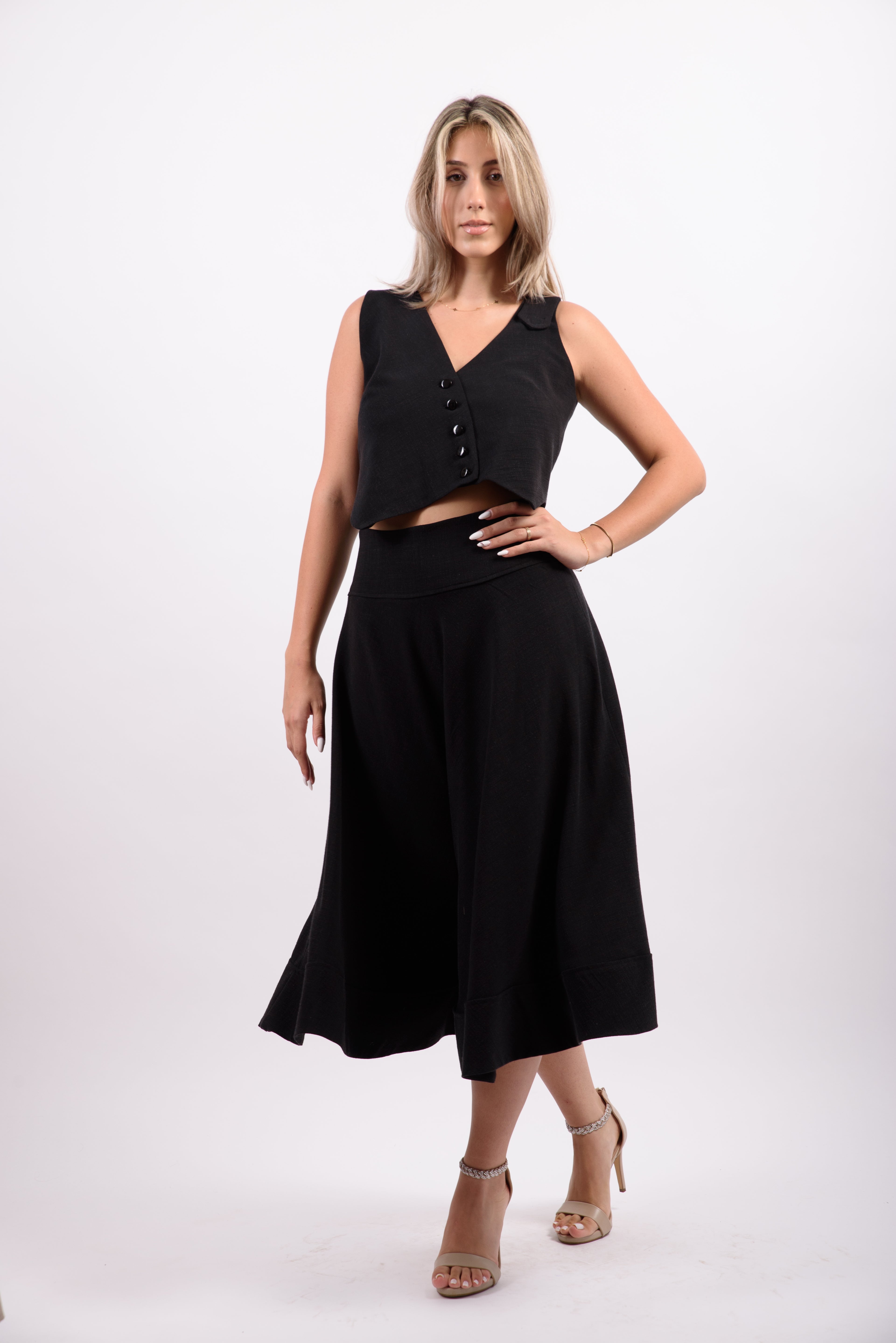 Fusta clos in cu vascoza -negru.