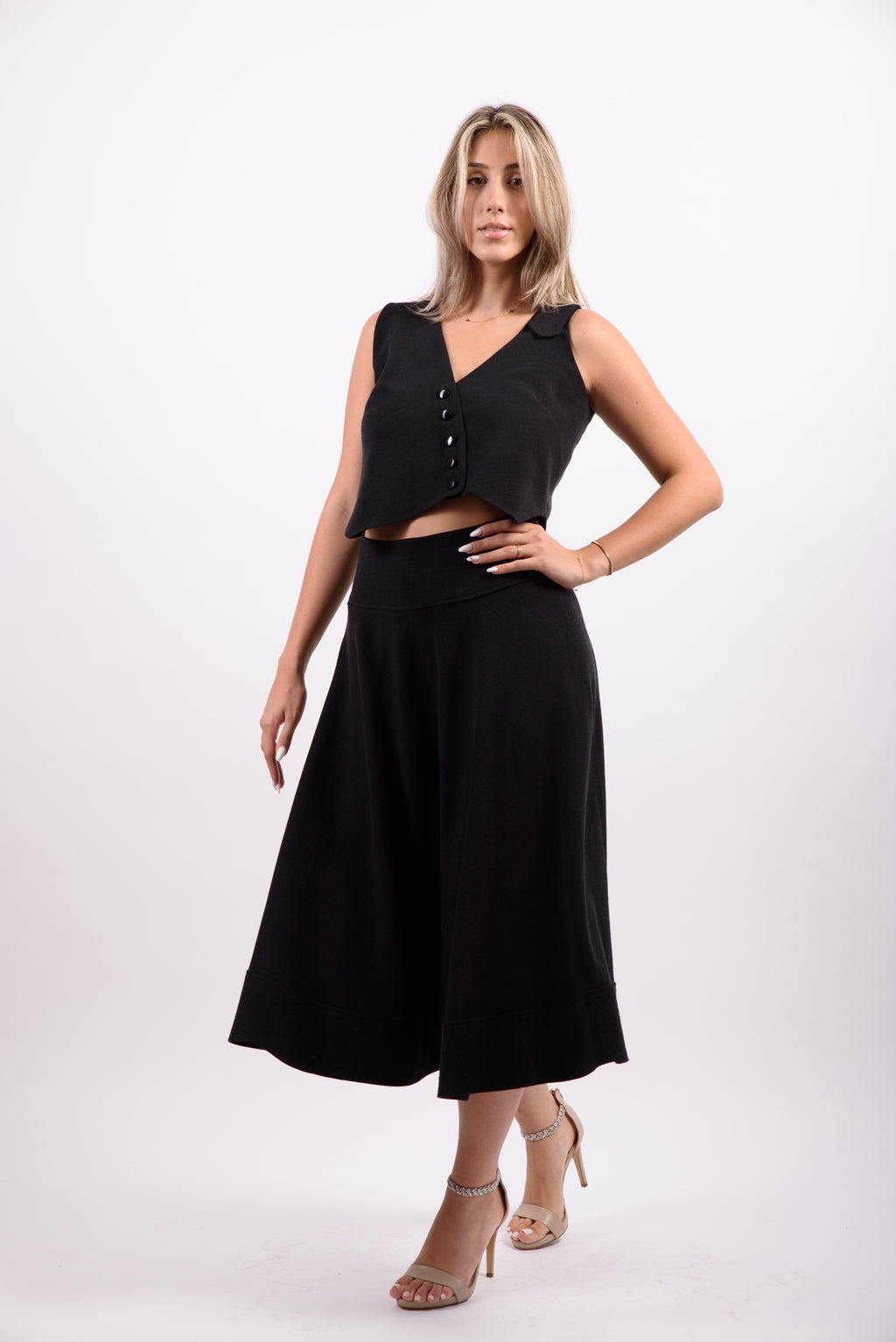 Fusta clos in cu vascoza -negru.