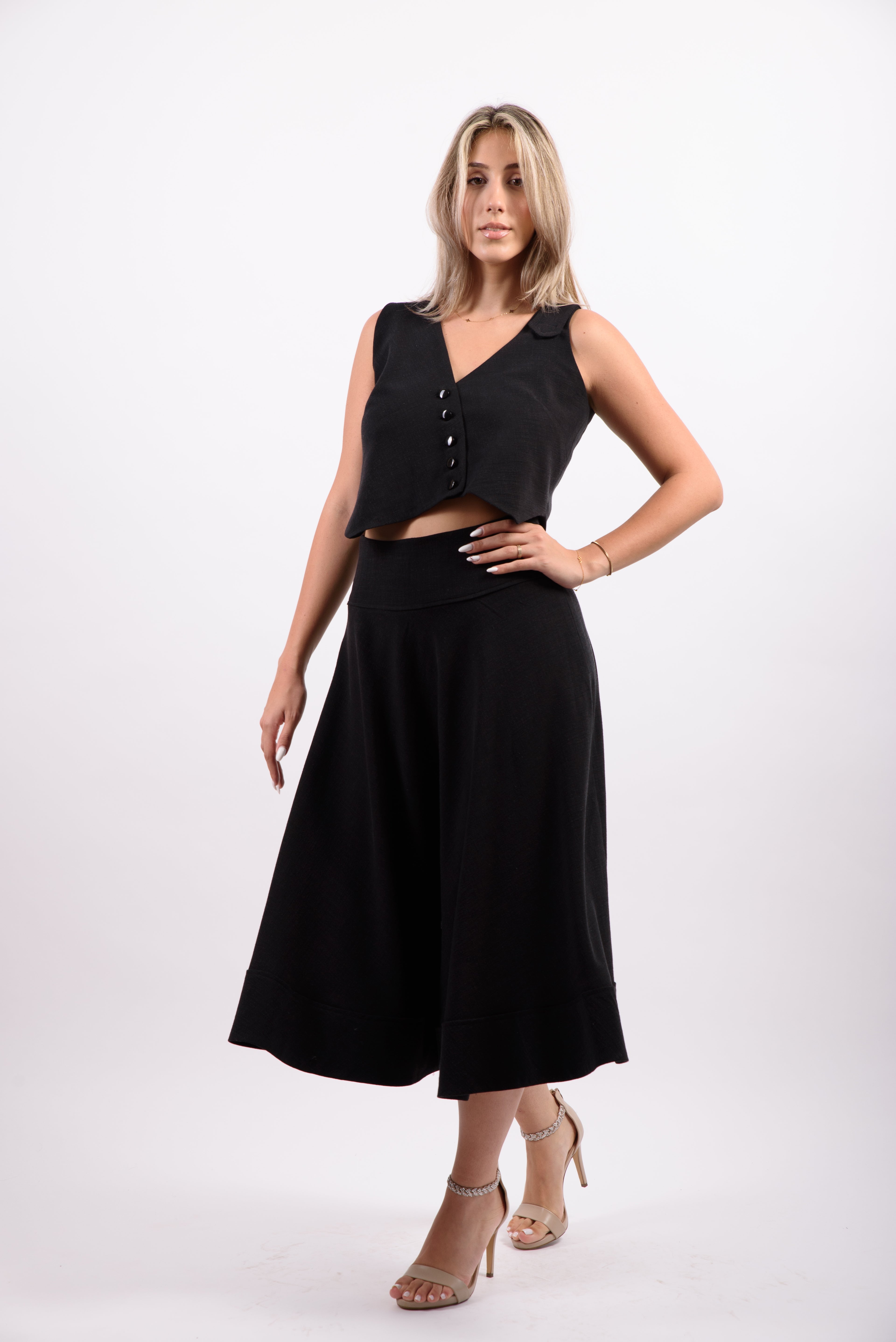 Fusta clos in cu vascoza -negru.