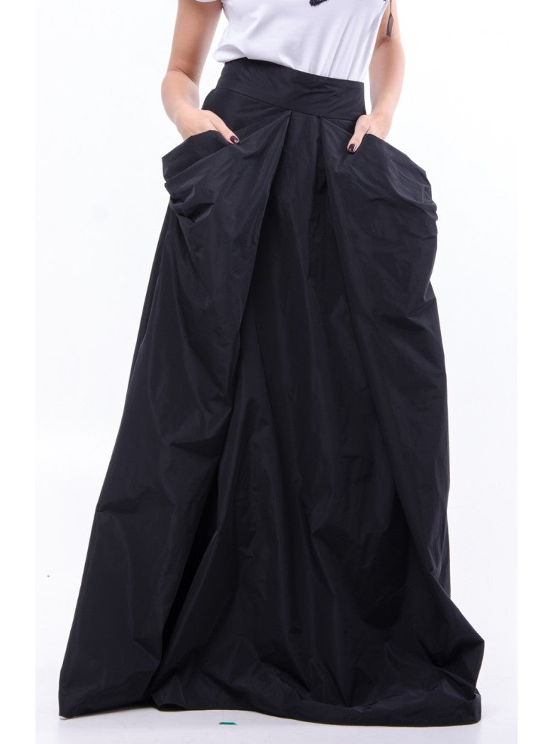 Fusta tafta cu buzunare ample - negru.